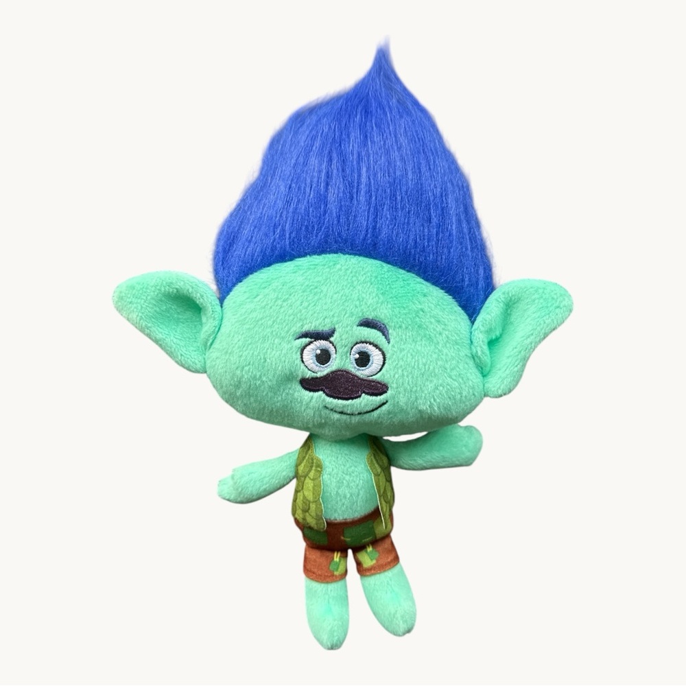 DreamWorks Trolls Branch Plush Doll Toy with Blue Hair 13”